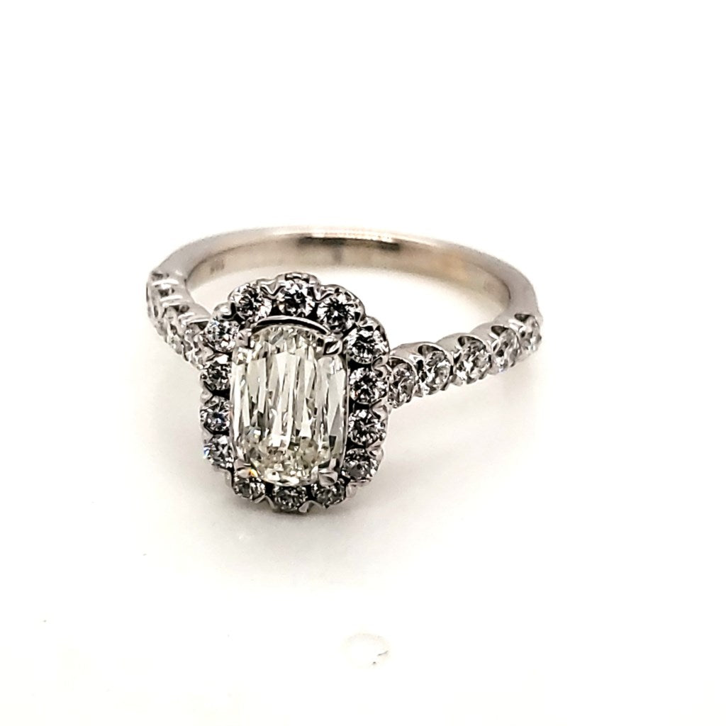 Henri Daussi .79 Carat Cushion Cut Diamond Engagement Ring