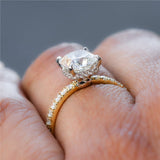 18kt Yellow Gold 1.80 Carat Cushion Cut Diamond Engagement Ring