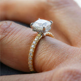 18kt Yellow Gold 1.80 Carat Cushion Cut Diamond Engagement Ring