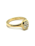 14Kt Yellow Gold 1.50 Carat Cushion Cut Diamond Solitaire Engagement Ring