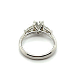 14Kt White Gold 1.50 Carat Elongated Cushion Cut And Pear Shape Diamond Engagement Ring
