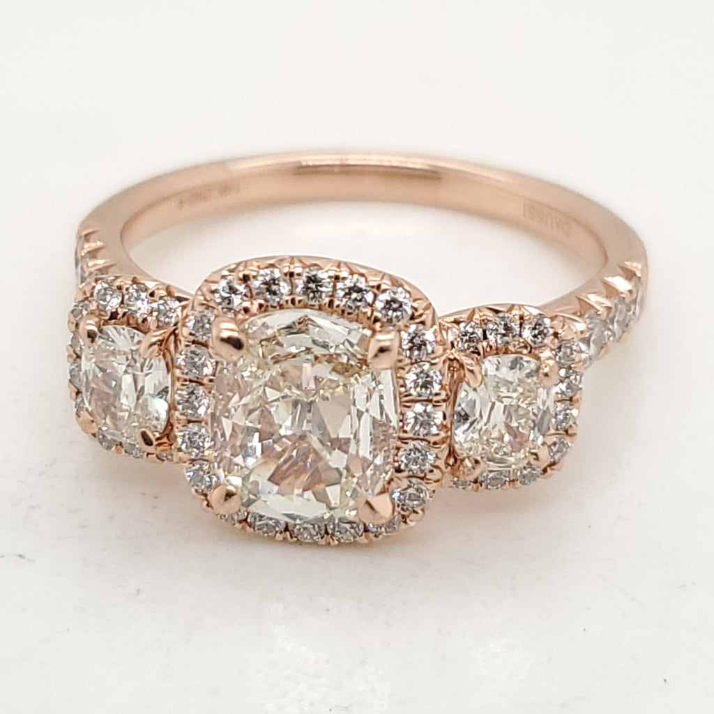 14kt Rose Gold .83 Carat Cushion Cut Diamond Engagement Ring