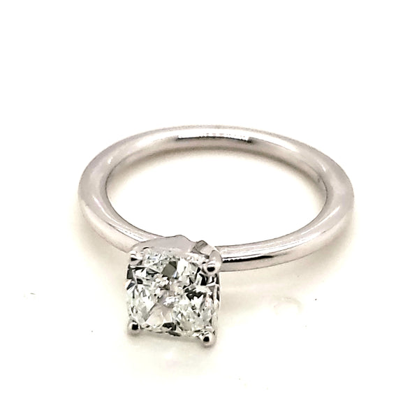 14kt White Gold 1.40 Carat Cushion Cut Diamond Engagement Ring