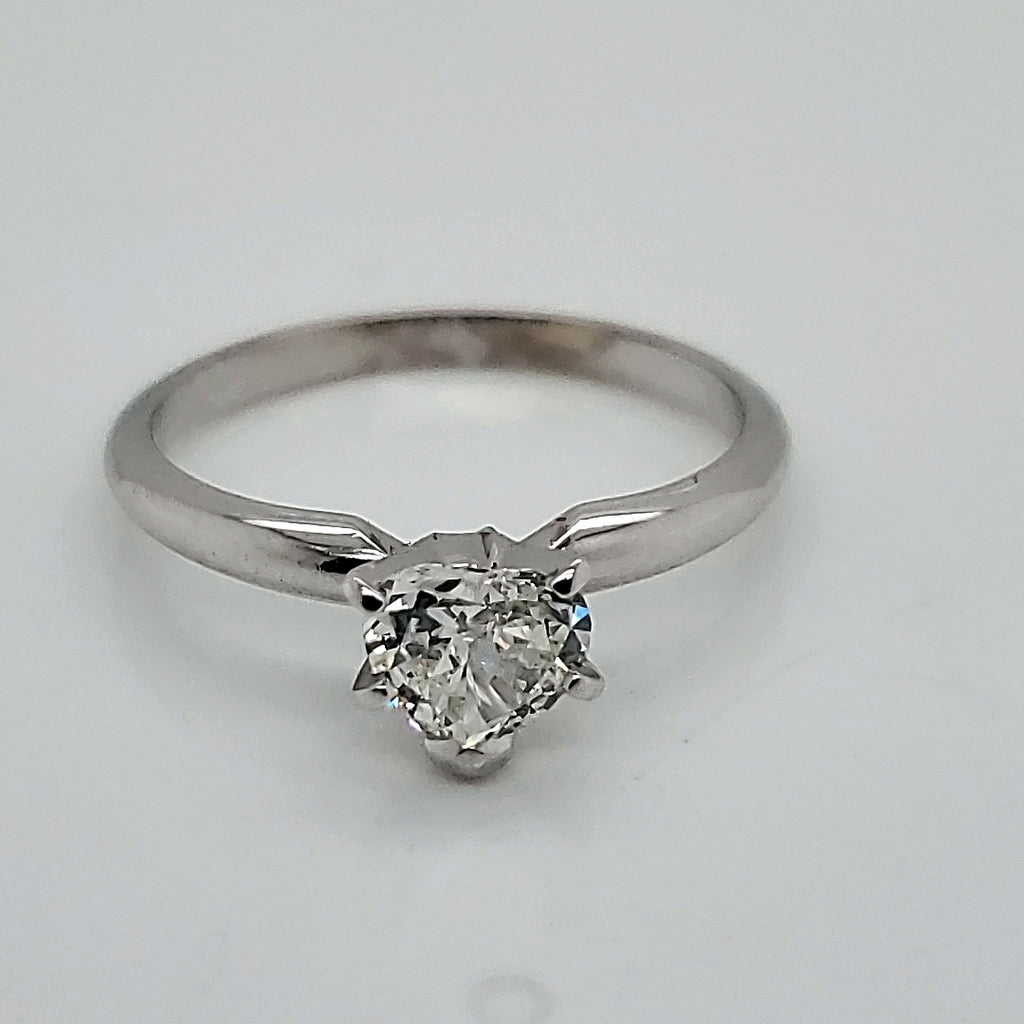 14kt White Gold .62 Carat Heart Shape Diamond Engagement Ring