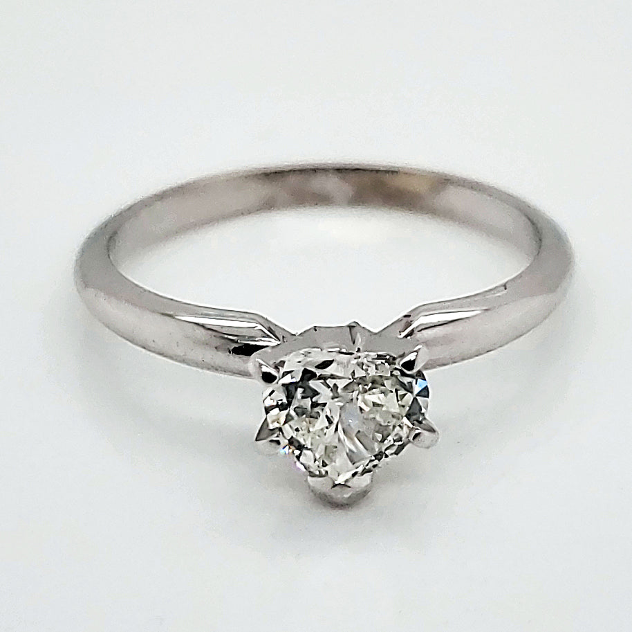 14kt White Gold .62 Carat Heart Shape Diamond Engagement Ring