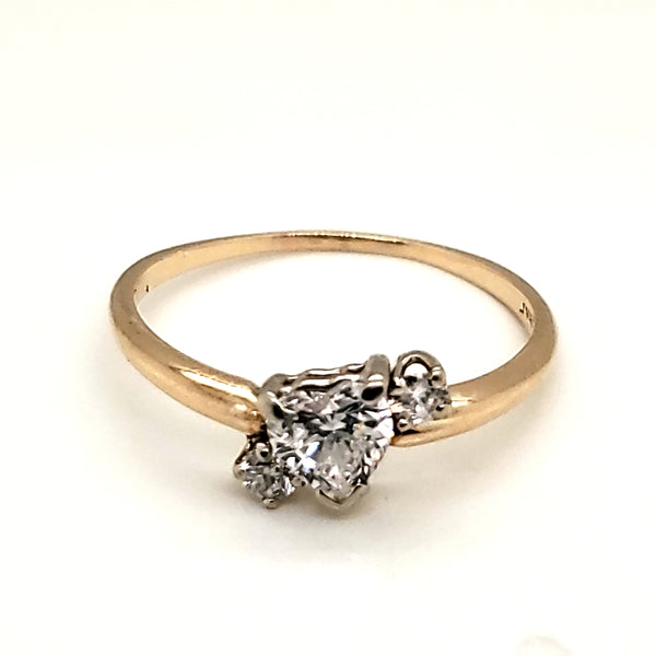 14Kt Yellow Gold .52 Carat Heart Shape Diamond Engagement Ring