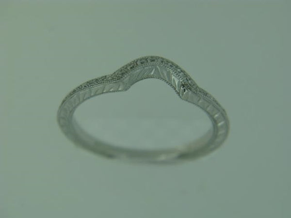 14Kt White Gold And Diamond Contoured Wedding Band