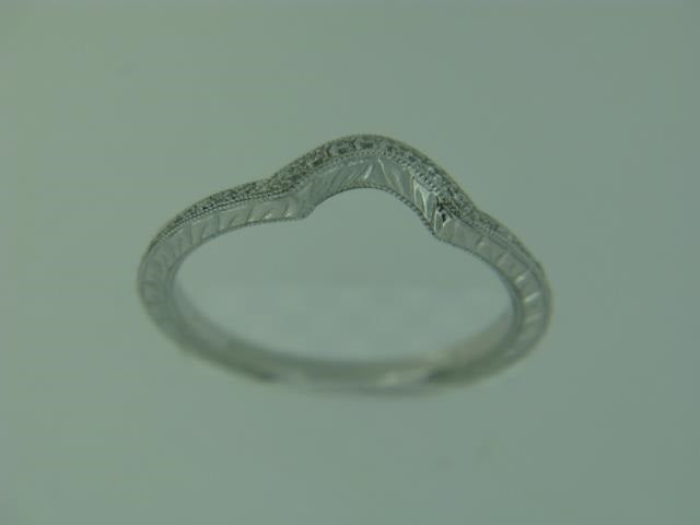 14Kt White Gold And Diamond Contoured Wedding Band