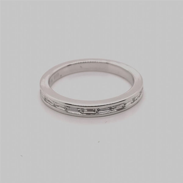 White Gold Stackable Diamond Baguette Band