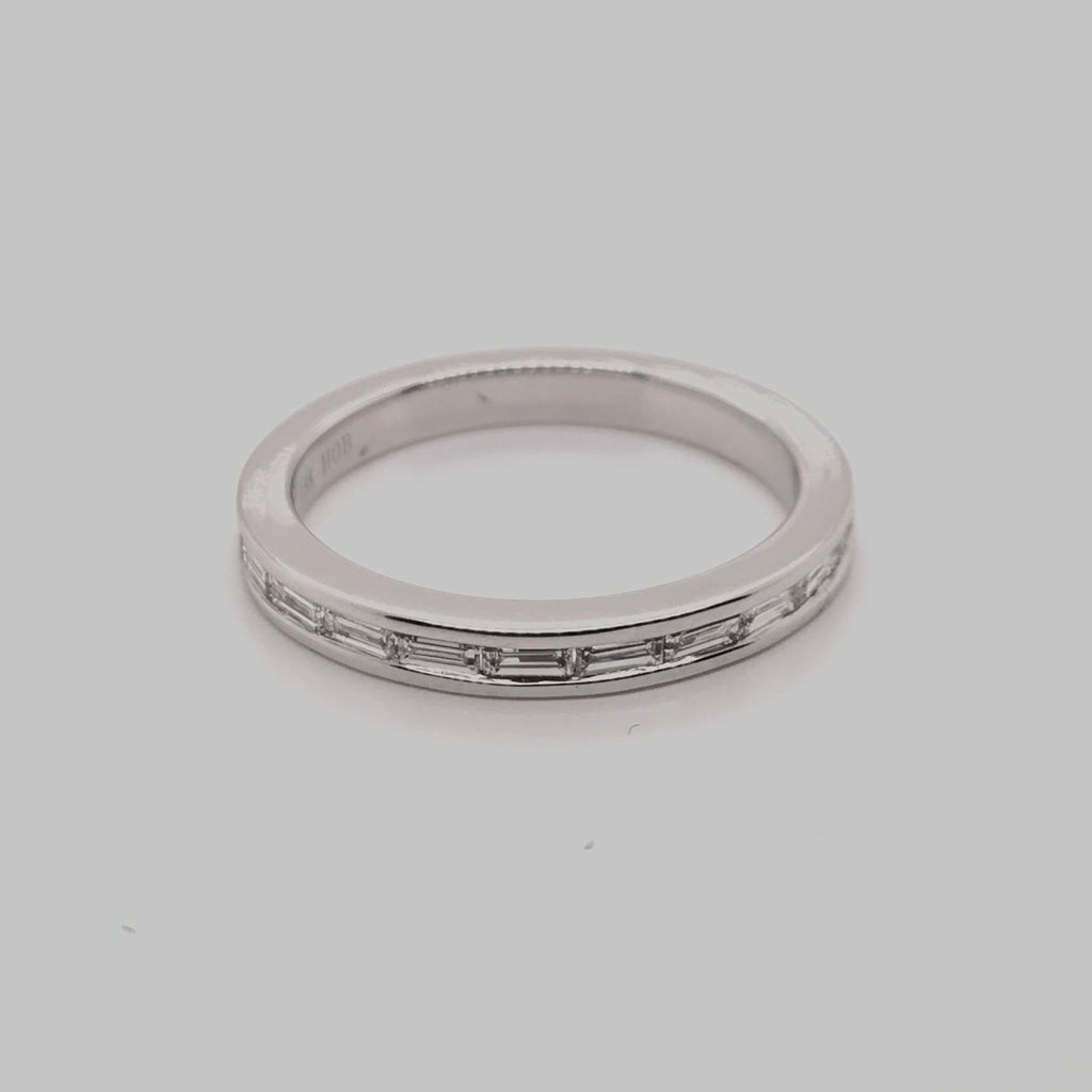 White Gold Stackable Diamond Baguette Band
