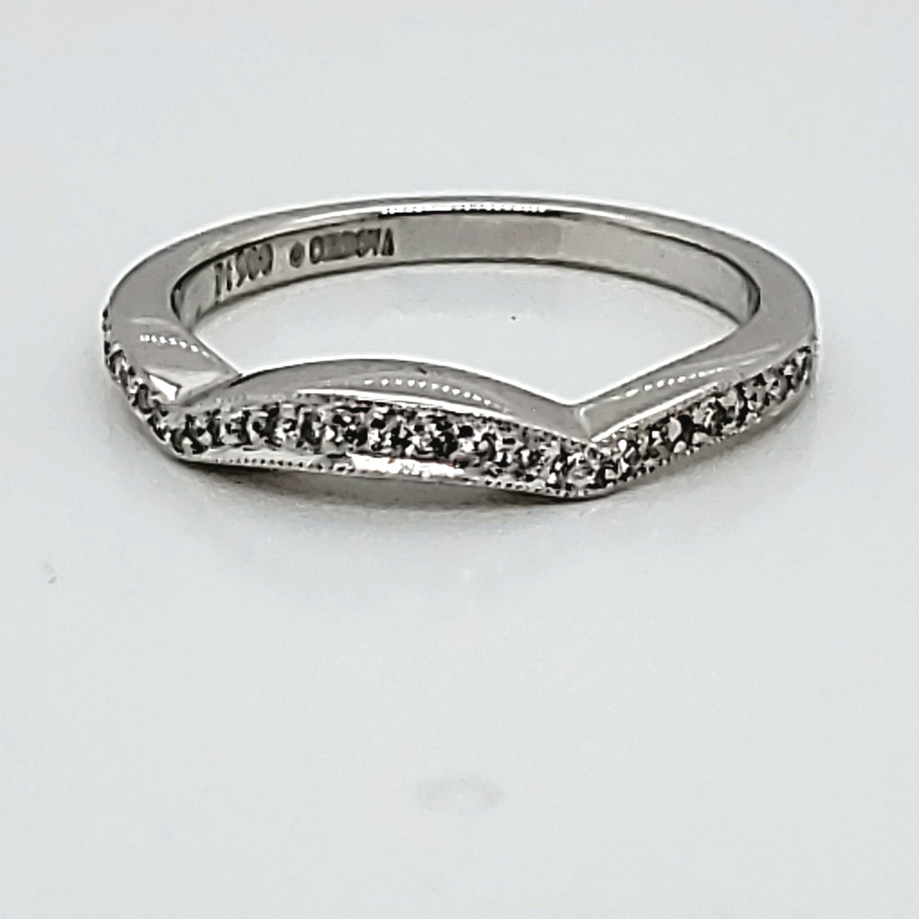 Platinum And Diamond Contoured Wedding Band