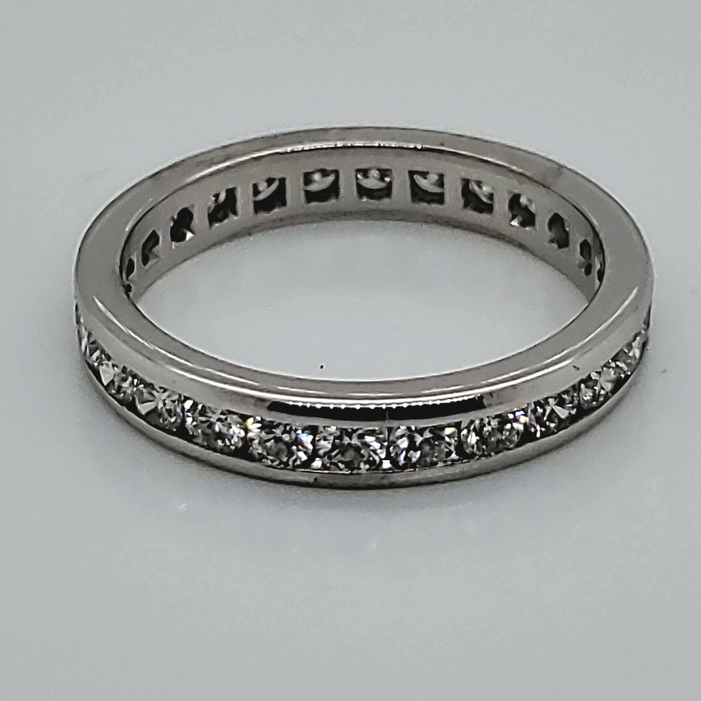 Platinum Channel Set Diamond Eternity style Wedding Band