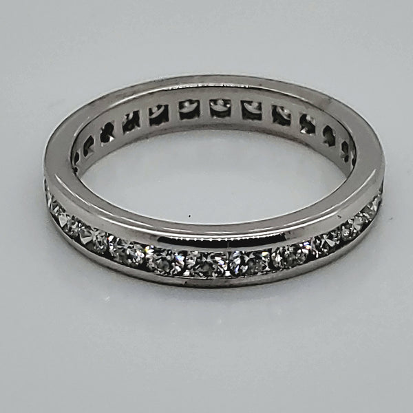 Platinum Channel Set Diamond Eternity style Wedding Band