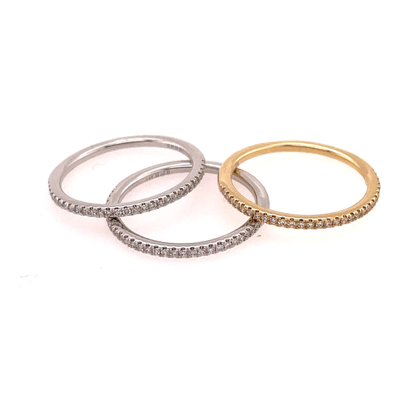 14kt White And Yellow Gold Stackable Diamond Bands
