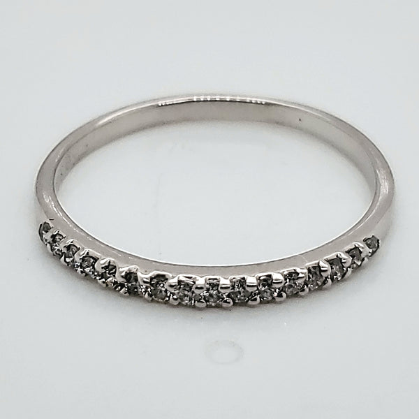 14kt White Gold and Diamond wedding Band