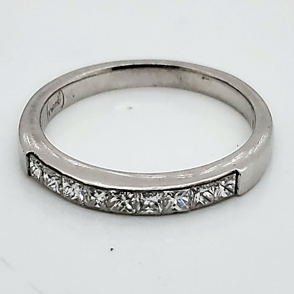 Platinum Princess Cut Diamond Wedding Band