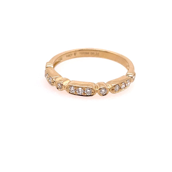 14kt Yellow Gold Diamond Stackable Wedding Band