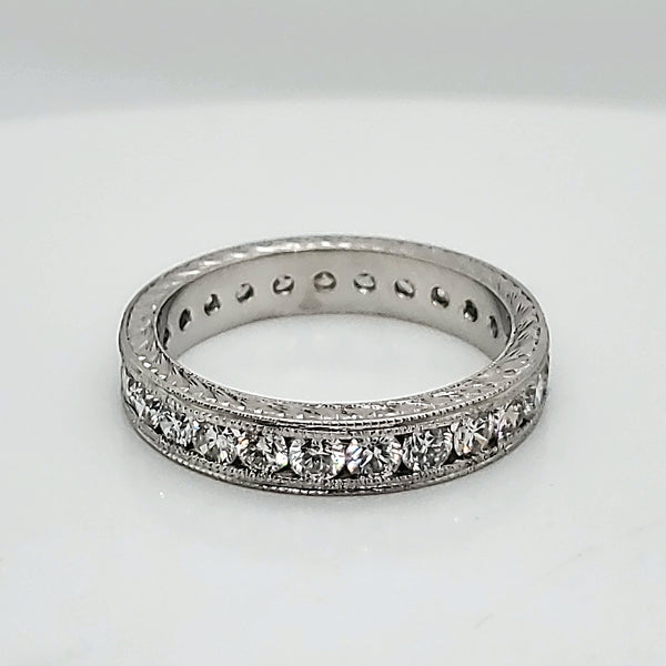 Platinum and Diamond Eternity Style Wedding Band