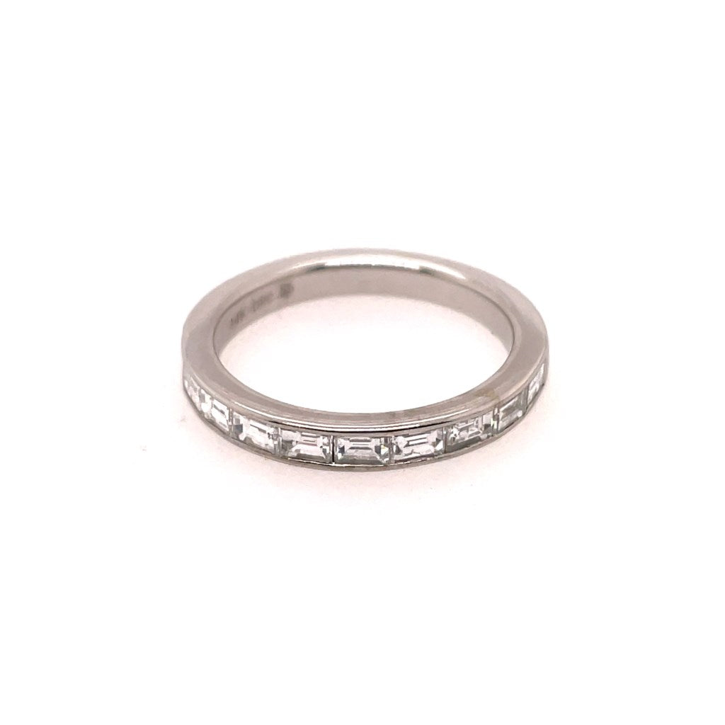 14kt White Gold Baguette Diamond Wedding Band