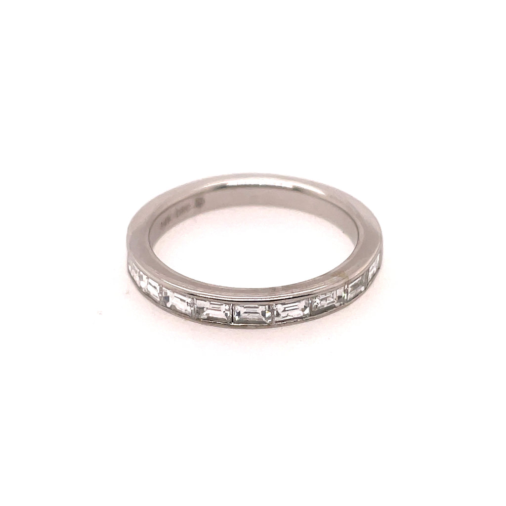 14kt White Gold Baguette Diamond Wedding Band