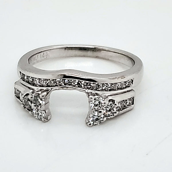 14kt White gold And Diamond ring Guard