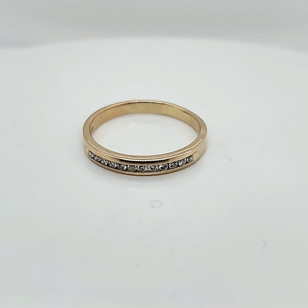 14kt Yellow Gold and Diamond Wedding Band