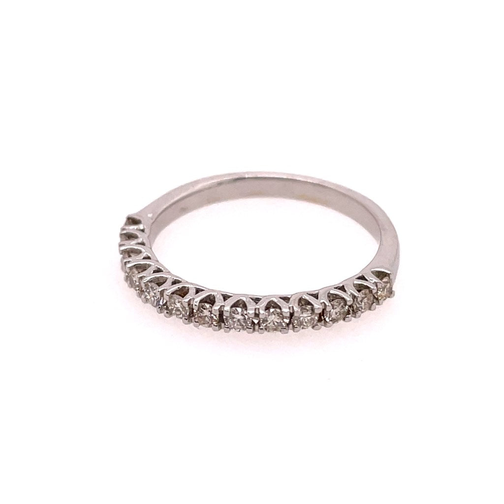 14kt White Gold And Diamond Stackable Wedding Band