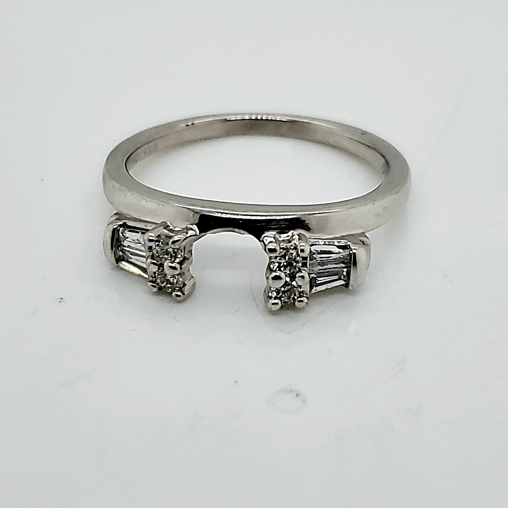 14kt White Gold Diamond Ring Guard