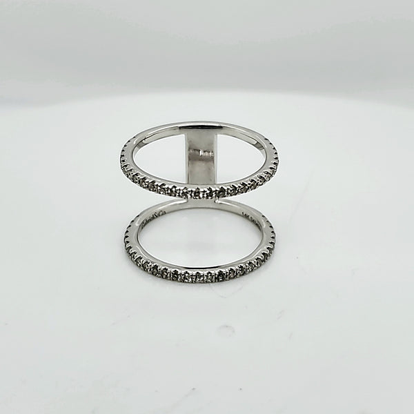 14kt White Gold Double Band Ring