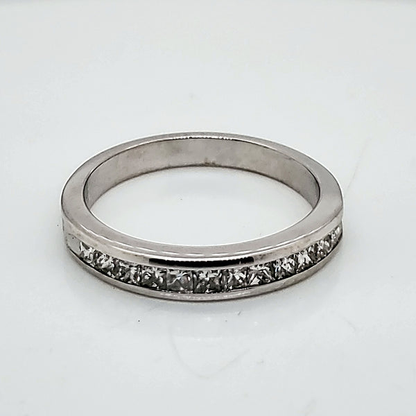 14kt White Gold Princess Cut Diamond Wedding Band