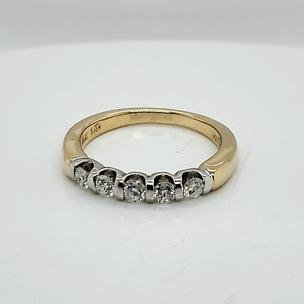 14kt Yellow Gold Diamond Wedding Band