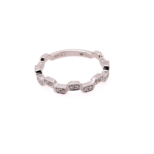 14kt White Gold And Diamond Stackable Wedding Band