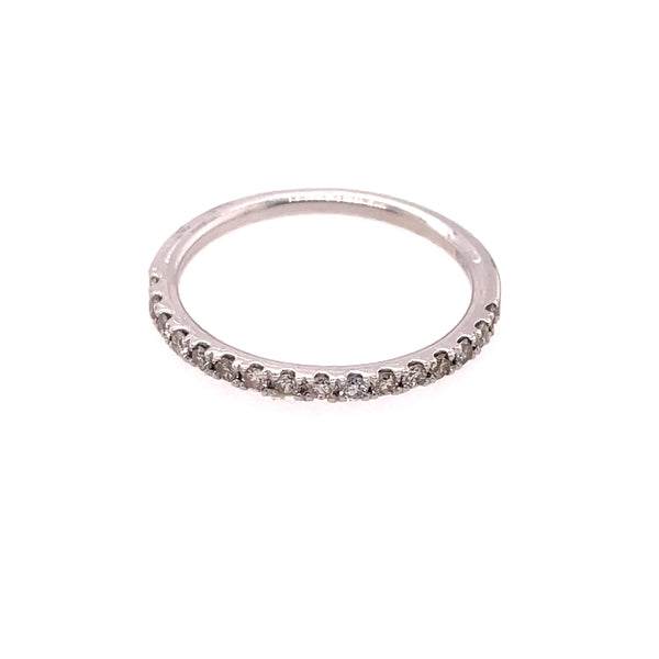 14kt White Gold And Diamond Stackable Wedding Band