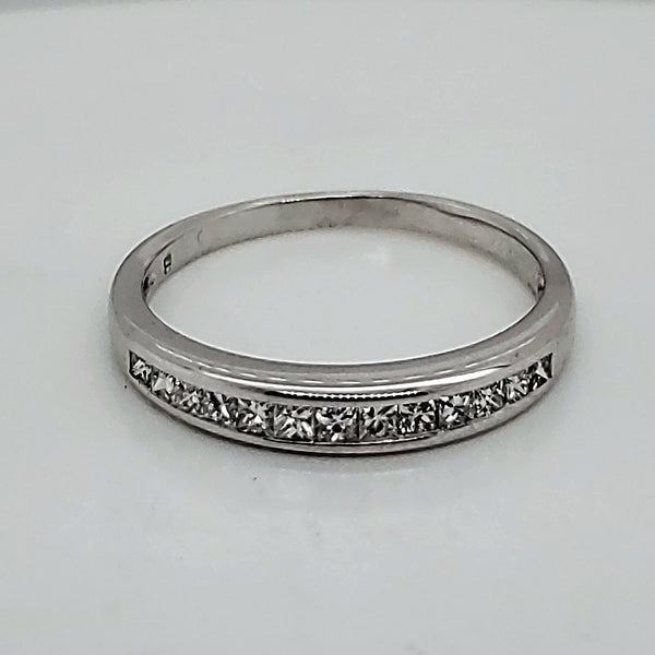 18kt White Gold Princess Cut Diamond Wedding Band