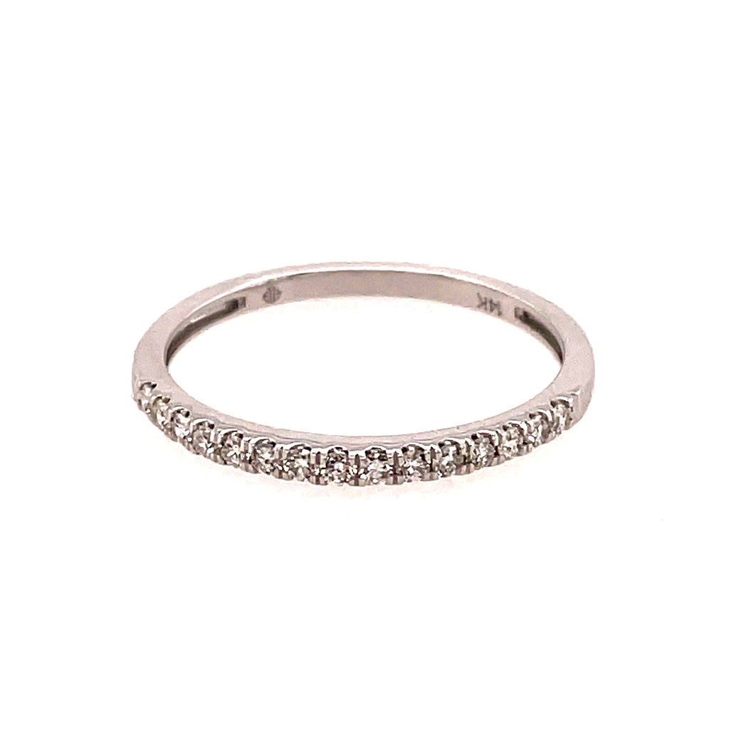 14Kt White Gold Diamond Stackable Wedding Band