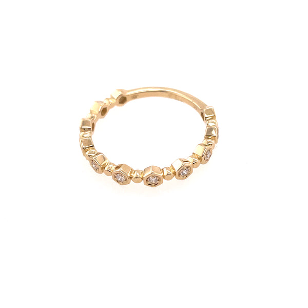 14kt Yellow Gold Diamond Stackable Band