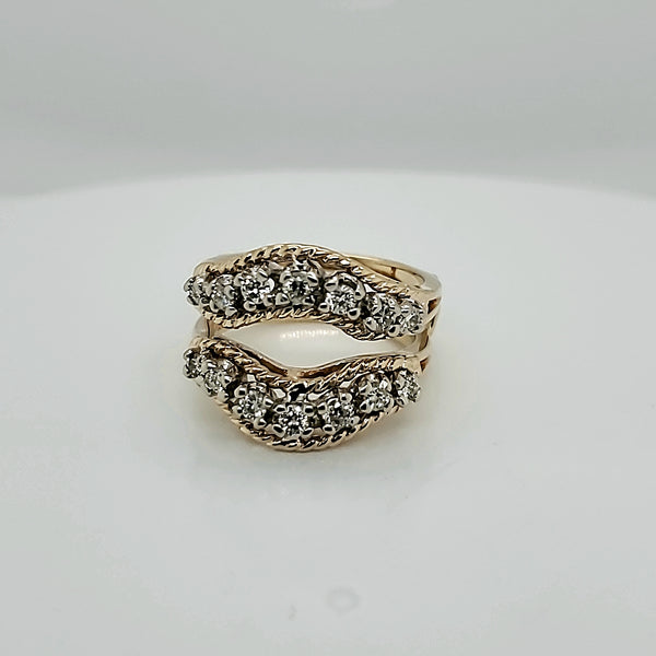 14kt Yellow Gold Diamond Ring Guard