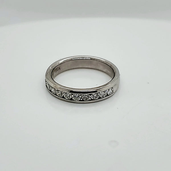 14kt White Gold and Diamond Wedding Band