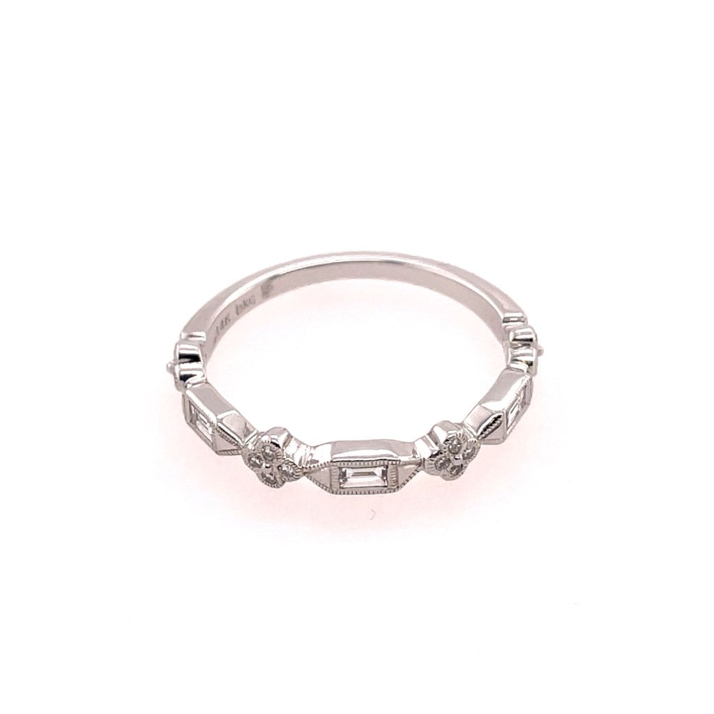 14kt White Gold Diamond Stackable Wedding Band