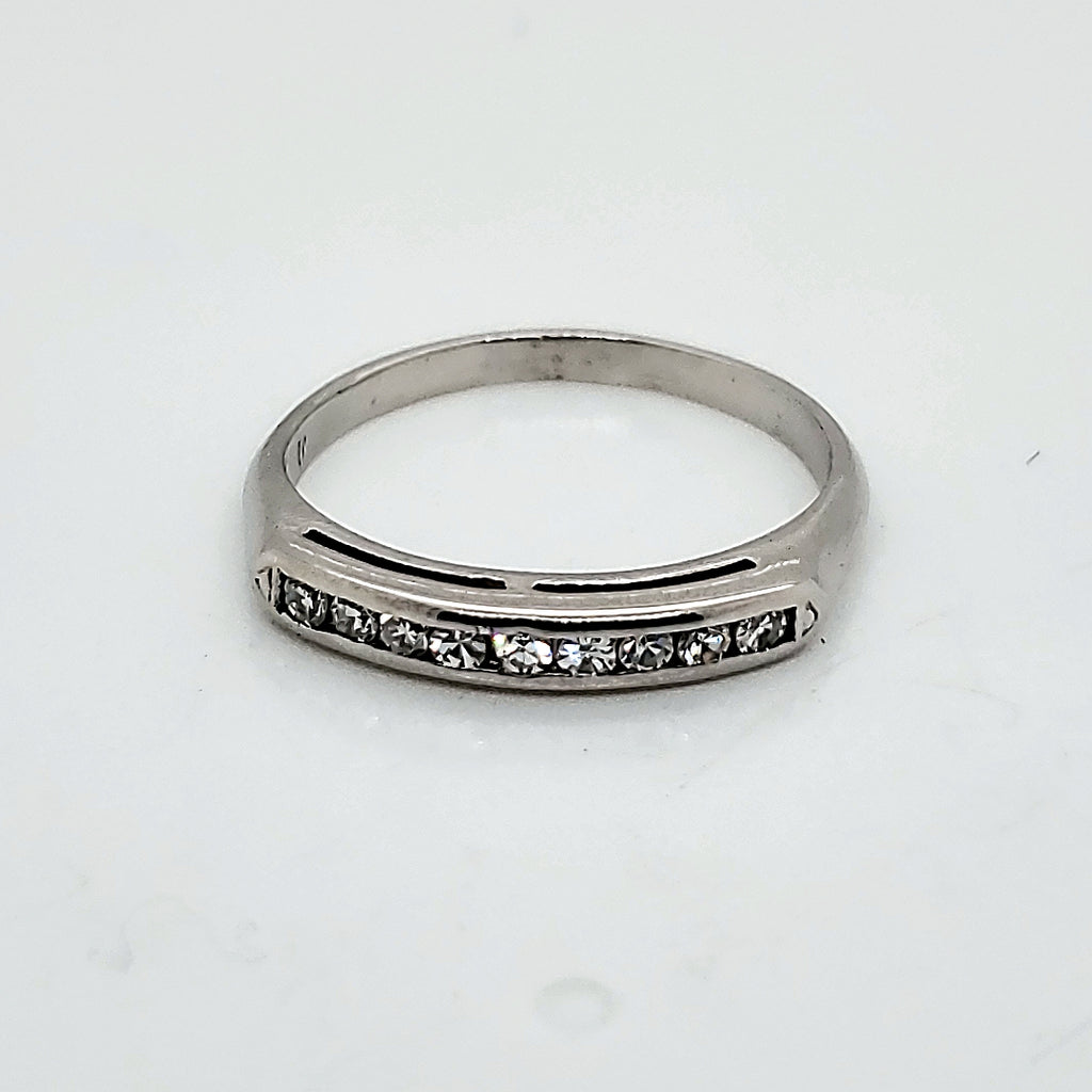 Vintage Platinum and Diamond Wedding Band