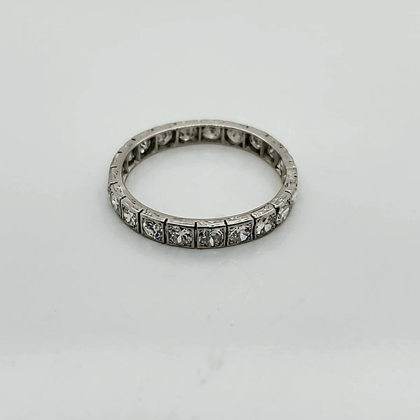 Vintage Platinum and Diamond Wedding Band