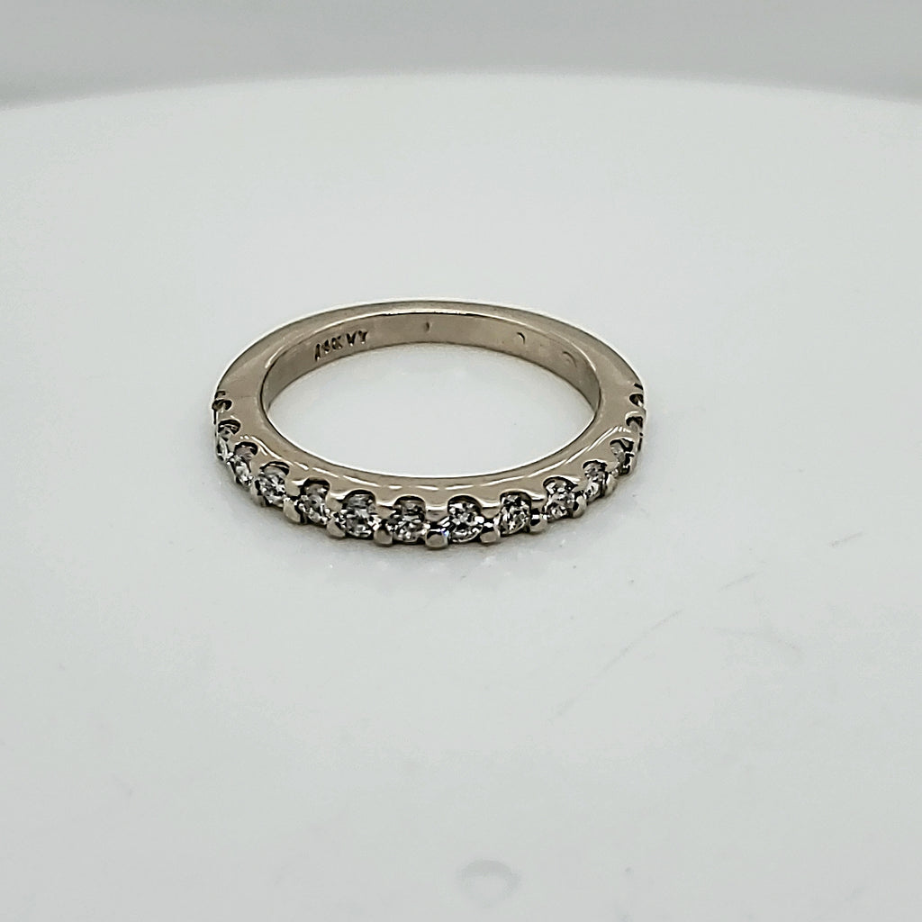 14kt White Gold and Diamond Wedding Band