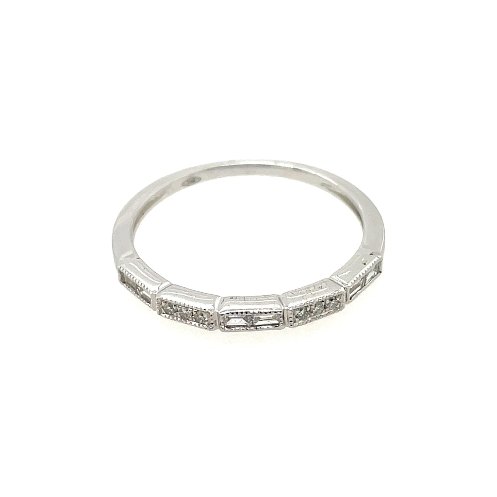18kt White Gold Diamond Stackable Wedding Band