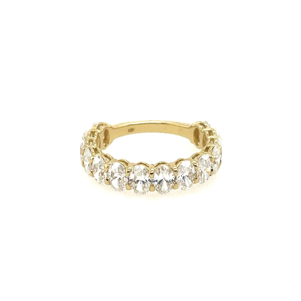 18kt Yellow Gold Oval Diamond Stackable Wedding Band