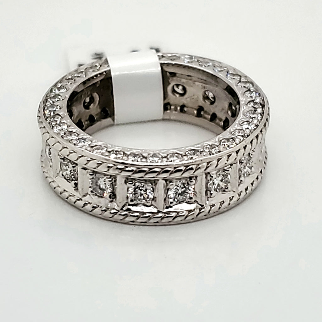 Penny Preville Platinum and Diamond Wedding Band