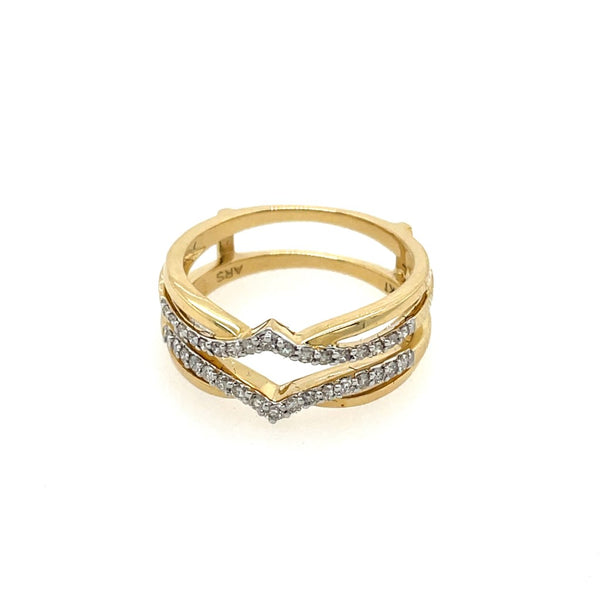 14kt Yellow Gold 0.30 Carat Total Weight Diamond Ring Guard Wrap