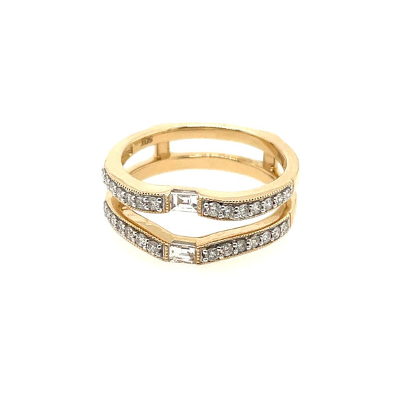 14kt Yellow Gold 0.50 Carat Total Weight Diamond Ring Guard Wrap