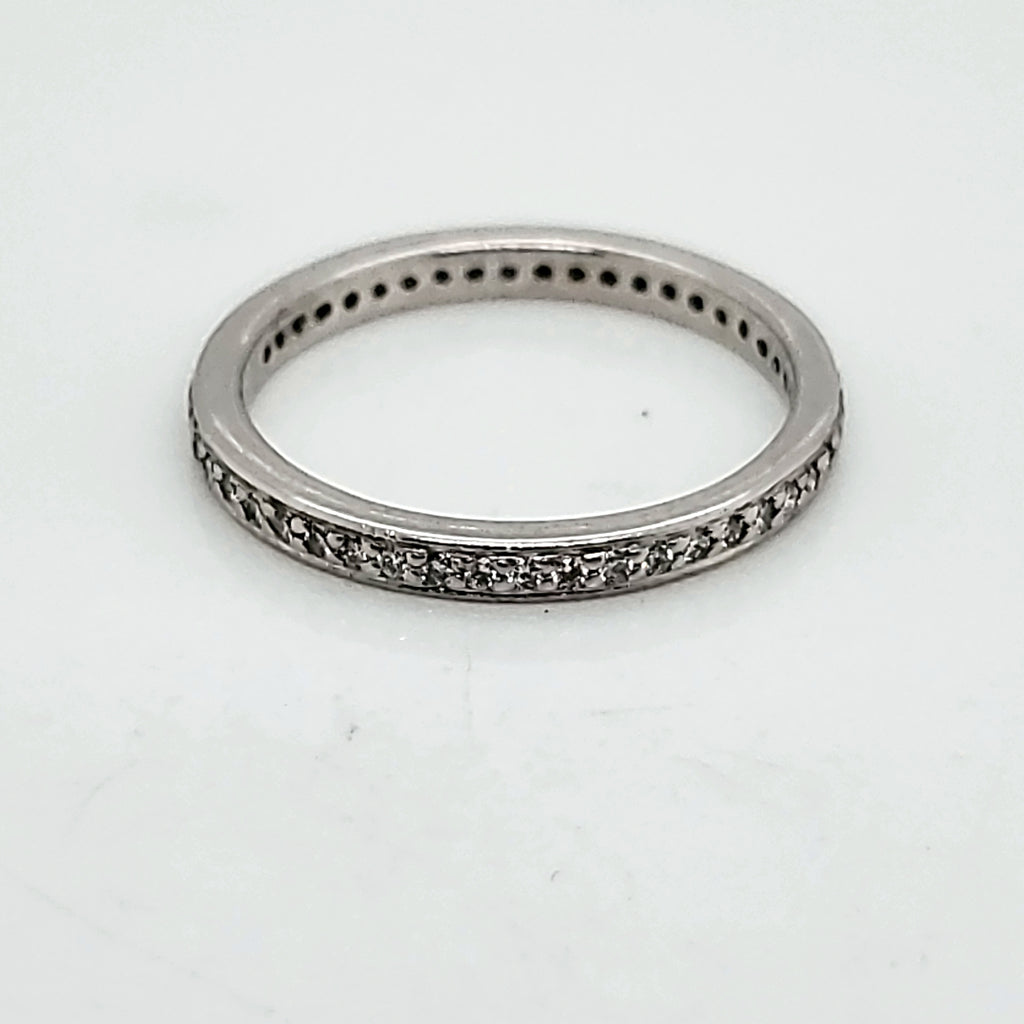 Platinum and diamond eternity style wedding band