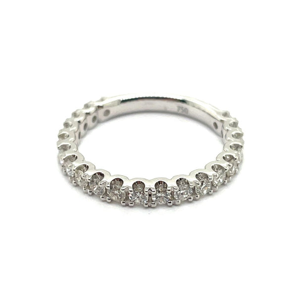 18kt White Gold 0.79Ctw Diamond Stackable Wedding Band