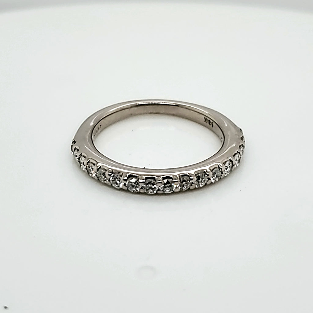 14kt White Gold and Diamond Wedding Band